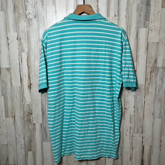 Polo Ralph Lauren Stripe Blue White Short Sleeve‎ Polo Shirt Mens Size XL - Picture 4 of 4